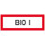 BIO I Hinweisschild Brandschutz, Alu geprägt, Größe 21,00x7,40 cm DIN 4066-D1