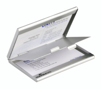 Durable BUSINESS CARD BOX duo rangement de cartes de visites Aluminium Argent