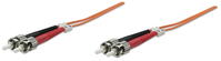 Intellinet Glasfaser LWL-Anschlusskabel, Duplex, Multimode, ST/ST, 62,5/125 µm, OM1, 20 m, orange
