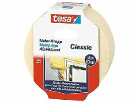 TESA Masking Tape CLASSIC 50 m Maskeertape voor algemeen gebruik Geschikt voor gebruik binnen PVC Geel