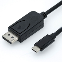 ROLINE 11.04.5846 adaptador de cable de vídeo 2 m DisplayPort USB Tipo C Negro
