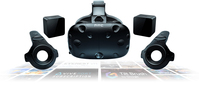 HTC Virtual Reality Headset inkl. 2x Motion Controller & Dediziertes obenmontiertes Display Schwarz