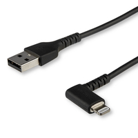 StarTech.com Premium USB-A naar Lightning Kabel 1m Zwart - Robuuste 90° haakse USB Type A naar Lightning Charge & Sync Oplaadkabel met Aramide Vezels - Apple MFi Gecertificeerd ...