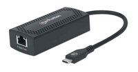 Manhattan USB-C to 5GBASE-T Gigabit (10/100/1000 Mbps & 5 Gbps) RJ45 Network Adapter, 5 Gbps (USB 3.2 Gen1 aka USB 3.0), SuperSpeed USB, Multi-Gigabit Ethernet, Black, Three Yea...