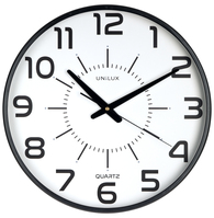 Unilux 400094487 wall/table clock Muur Quartz clock Rond Zwart, Transparant
