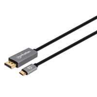 Manhattan 354844 video kabel adapter 2 m USB Type-C DisplayPort Zwart, Zilver