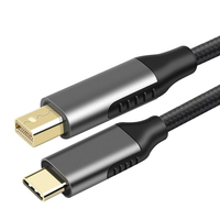 DLH DY-TU4733 câble vidéo et adaptateur 1,8 m USB Type-C Mini DisplayPort Noir