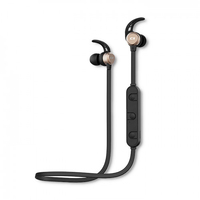 Qoltec 50842 auricular y casco Auriculares Inalámbrico gancho de oreja Llamadas/Música MicroUSB Bluetooth Negro, Oro