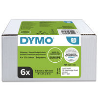 DYMO LW etichette originali grandi per spedizioni | 54x101 mm | 6 rotoli da 220 etichette facili da staccare (1.320 pezzi) | autoadesive | per etichettatrici LabelWriter
