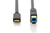 Ednet USB Type-C Verbindungskabel, Typ C auf B St/St, 1,0 m, voll ausgestattet, Gen2, 3A, 10GB CE, Baumwolle, gold, si/bl