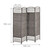 Relaxdays Paravent, 4-teilig, Raumtrenner faltbar, HxB 180x180 cm, Trennwand für innen, Papierseil, Bambusstreben, grau