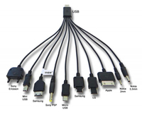 USB-kabel 0.2m zwart voor telefoons en smartphones