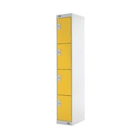 Four Compartment Locker D300mm Yellow Door MC00024