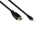 HDMI 2.0b Kabel, Stecker (Typ A) an Mirco Stecker (Typ D), 4K / UHD @60Hz, 18 Gbit/s, schwarz, 3m