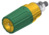 Polklemme, 4 mm, gelb/grün, 30 VAC/60 VDC, 35 A, Schraubanschluss, vernickelt, P