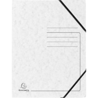 Eckspannmappe mit Gummizug ohne Klappen, Colorspan-Karton 355g, bedruckt, für Format DIN A4 - Weiß