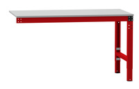 Anbaupacktisch MULTIPLAN Spezial mit PVC-Platte, BxTxH = 1250 x 800 x 720-1127 mm, in Rubinrot RAL 3003 | PCK4093.3003