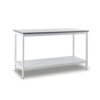 Heavy duty mailroom benches - Basic bench with bottom shelf, H x D - 750 x 1200mm