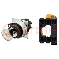 Switch: rotary with key; 22mm; Stabl.pos: 2; NO; black; none; IP66