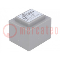 Transformador: cerrado; 2,4VA; 230VAC; 24V; 100mA; PCB; IP00