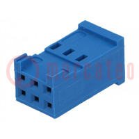 Plug; wire-board; female; HE14; 2.54mm; PIN: 6; w/o contacts