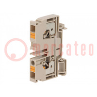 Splice terminal: rail; 6mm2; ways: 1; terminals: 2; beige; wemid