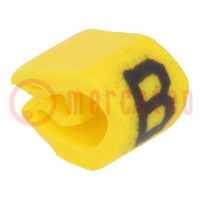 Jelölések; Jelölés: B; 2÷5mm; PVC; sárga; -65÷105°C; THT; HGDC2-5