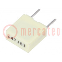 Kondensator: poliestrowy; 470nF; 40VAC; 63VDC; 5mm; ±5%; -55÷105°C