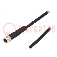 Connector: M5; plug; female; cables; PIN: 4; 1A; straight; IP67; 60V