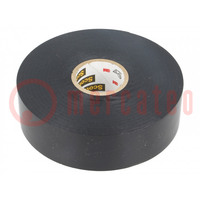 Tape: electrical insulating; W: 25mm; L: 33m; Thk: 180um; black; 150%