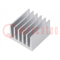 Heatsink: extruded; grilled; natural; L: 37.5mm; W: 36.8mm; H: 25mm