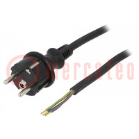 Cable; 3x1mm2; CEE 7/7 (E/F) plug,wires,SCHUKO plug; rubber