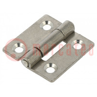 Hinge; Width: 40mm; stainless steel; H: 40mm