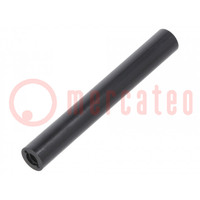 Spacer sleeve; cylindrical; polyamide; M4; L: 60mm; Øout: 8mm; black