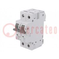 Circuit breaker; 230/400VAC; Inom: 16A; Poles: 2; Charact: B; 6kA