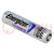 Pile: lithium; 1,5V; AAA,R3; 1200mAh; non-rechargeable