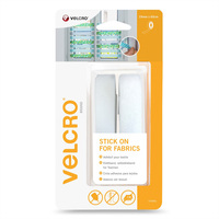 VELCRO® Klettband zum Aufkleben für Textilien, Haken & Flausch 19mm x 60cm Weiß