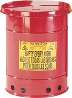 Sicherheitsabfallbehälter - Rot, 29 cm, Stahl, Galvanisiert, Mit Handbedienung