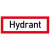Hydrant Hinweisschild Brandschutz, Alu geprägt, Größe 29,70x10,50 cm DIN 4066-D1