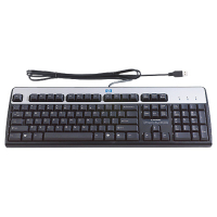 HP USB Standard Keyboard klawiatura Arabski, Francuski Czarny, Srebrny