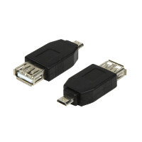 LogiLink AU0029 tussenstuk voor kabels USB 2.0 Micro-B USB 2.0-A Zwart