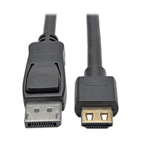 Tripp Lite P582-010-HD-V2A DisplayPort 1.2 auf aktives HDMI-Adapterkabel (Stecker/Stecker), spezieller Stecker greift fest in den HDMI-Anschluss, HDCP 2.2, 4K bei 60 Hz, 3,05 m