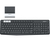 Logitech K375s Multi-Device Wireless Keyboard and Stand Combo clavier RF sans fil + Bluetooth QWERTZ Allemand Graphite, Blanc
