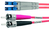Telegärtner L00892A0029 Glasvezel kabel 3 m ST LC OM3 Zwart, Blauw, Grijs, Roze
