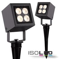 Article picture 1 - LED outdoor spotlight cube IP65 :: 4x2W CREE :: anthracite :: warm white