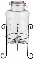 Getränkespender Ø 27 cm, H: 50,5 cm, 7 Liter Behälter aus Glas Zapfhahn aus