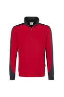 Zip-Sweatshirt Contrast MIKRALINAR®, rot/anthrazit, 5XL - rot/anthrazit | 5XL: Detailansicht 1
