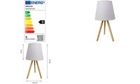 UNiLUX Lampe de table à LED KATY, blanc / bambou (64000417)