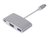 LMP USB-C (m) to VGA & USB 3.0 (f) & USB-C charging multiport adapter, aluminum housing, silver