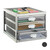 Relaxdays Schubladenbox, 3 Schubfächer, für Din A4 Dokumente, Ordnungssystem, Schreibtisch, Aktenablage, versch. Farben